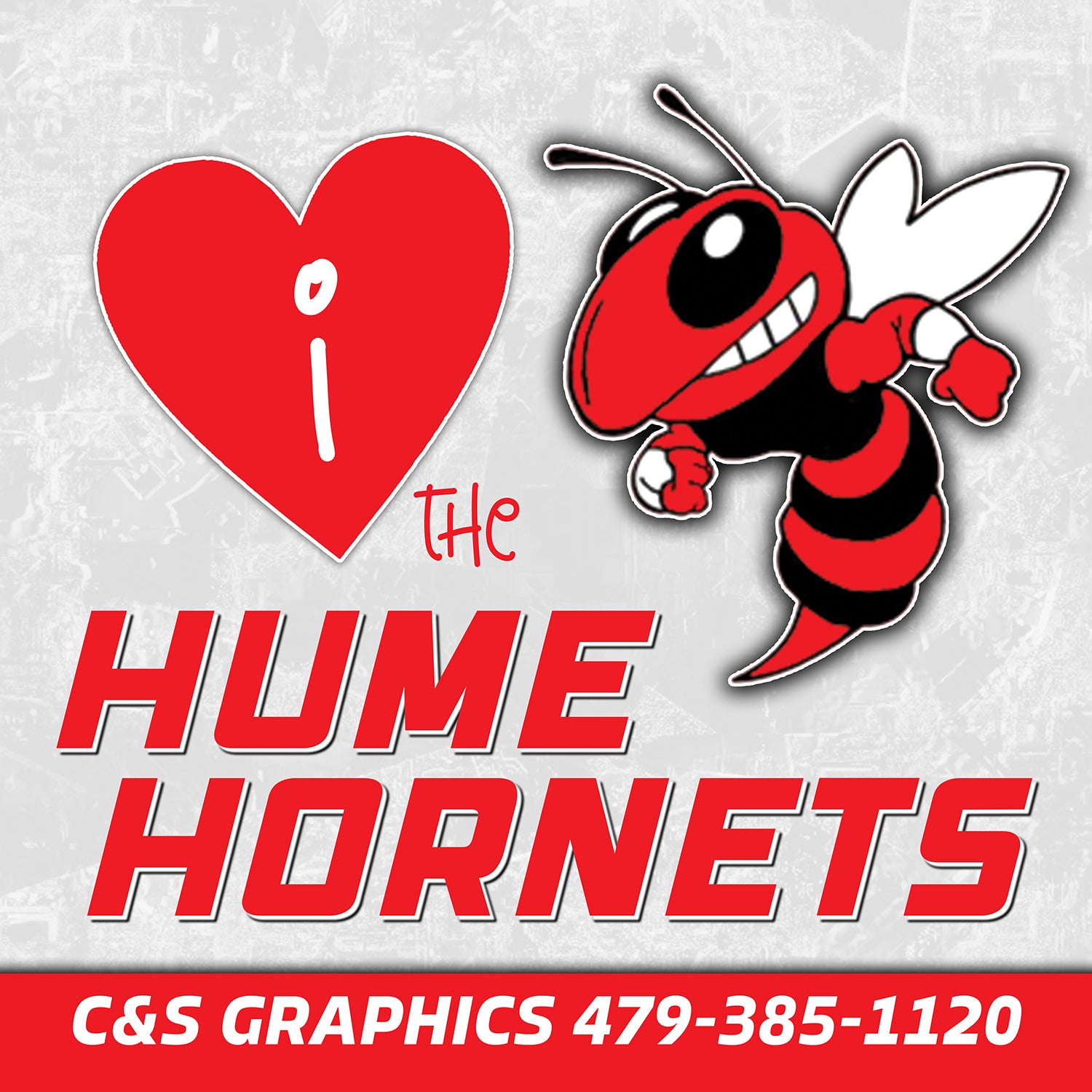 Hume Hornet Heart Yard Sign (Signature Collection)